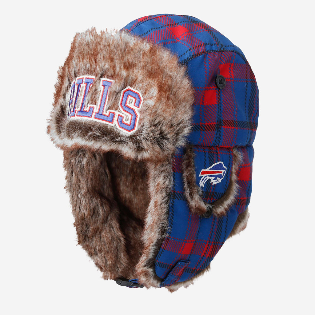 Buffalo Bills NFL Wordmark Flannel Trapper Hat FOCO - FOCO.com