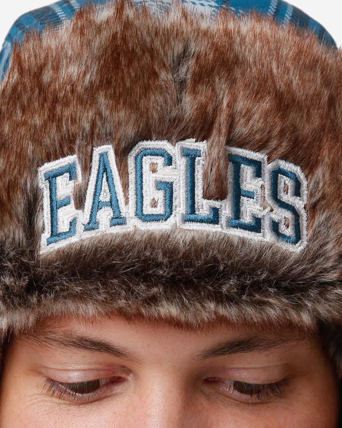 Philadelphia Eagles NFL Wordmark Flannel Trapper Hat FOCO - FOCO.com