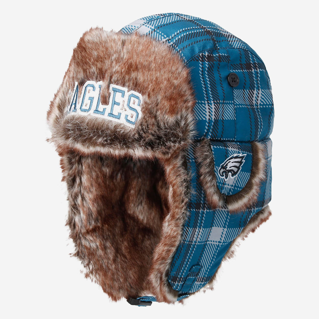 Philadelphia Eagles NFL Wordmark Flannel Trapper Hat FOCO - FOCO.com