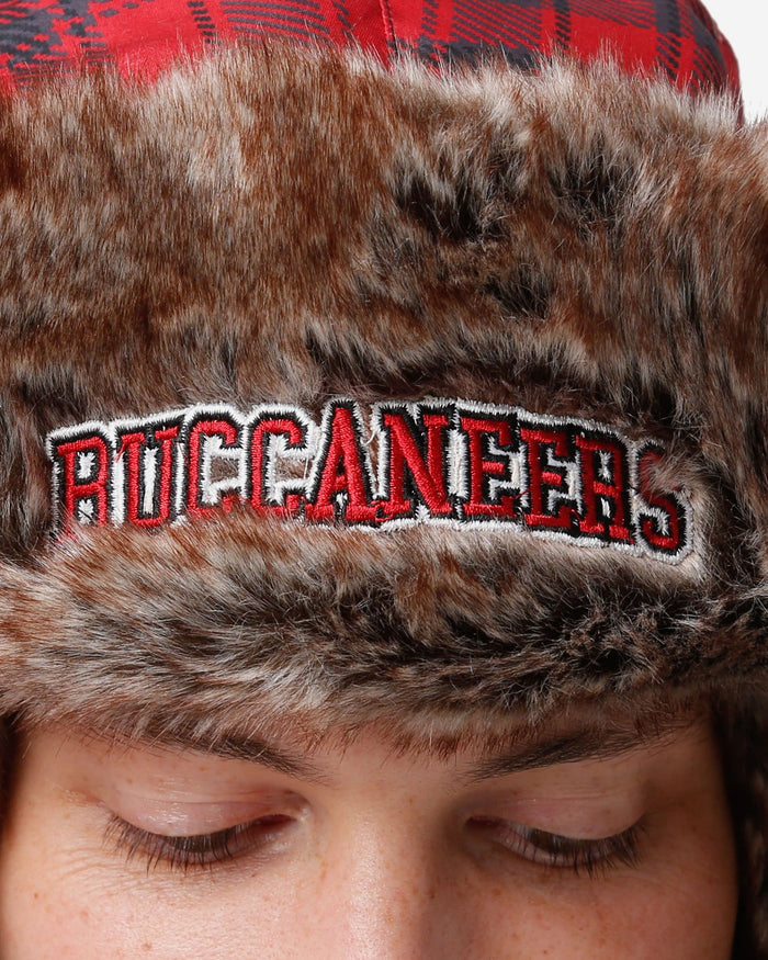 Tampa Bay Buccaneers NFL Wordmark Flannel Trapper Hat FOCO - FOCO.com