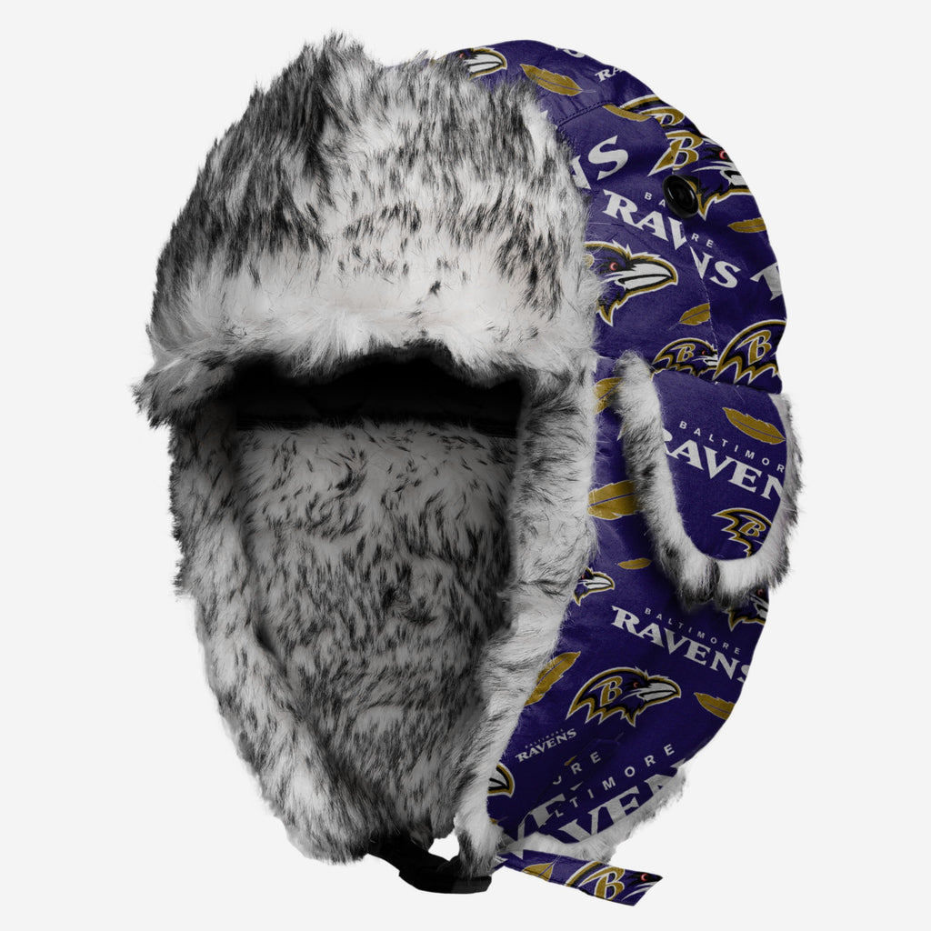 Baltimore Ravens Repeat Print Trapper Hat FOCO - FOCO.com