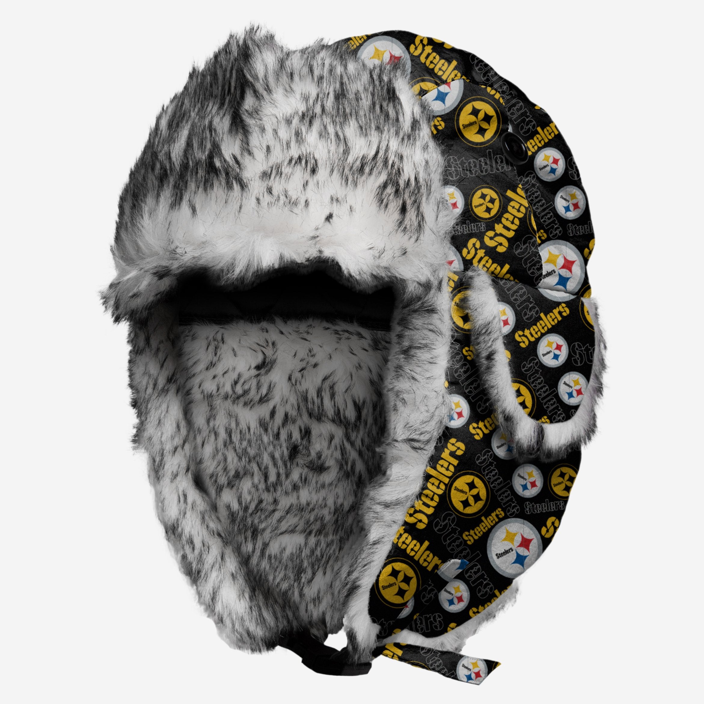 Pittsburgh Steelers NFL Wordmark Flannel Trapper Hat FOCO