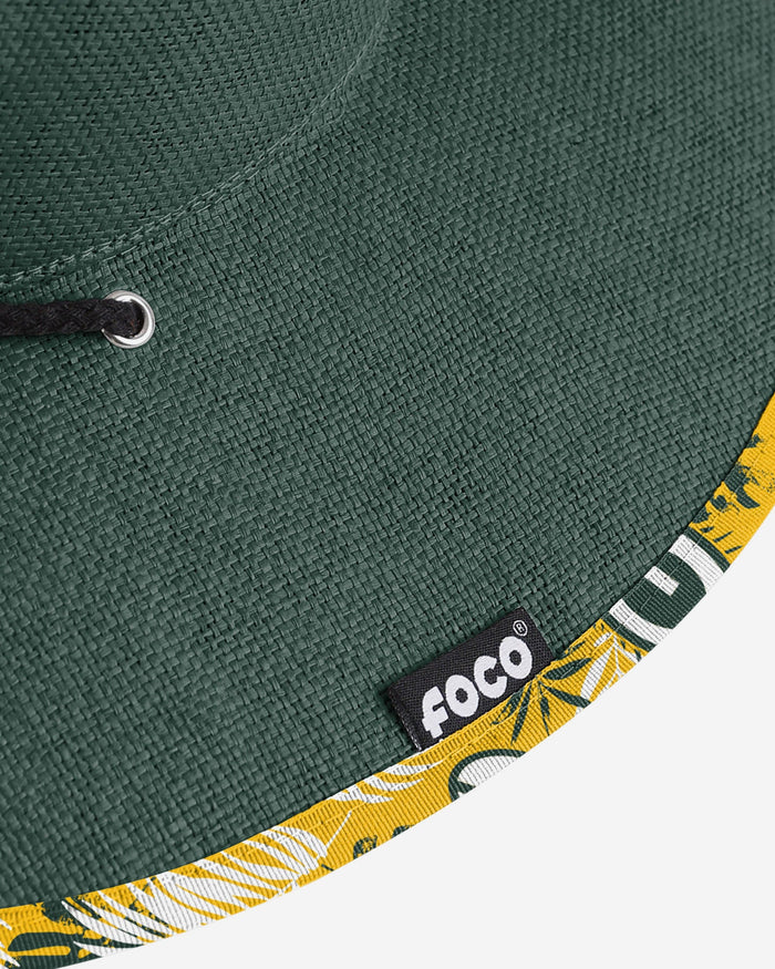 Green Bay Packers Team Color Straw Hat FOCO - FOCO.com