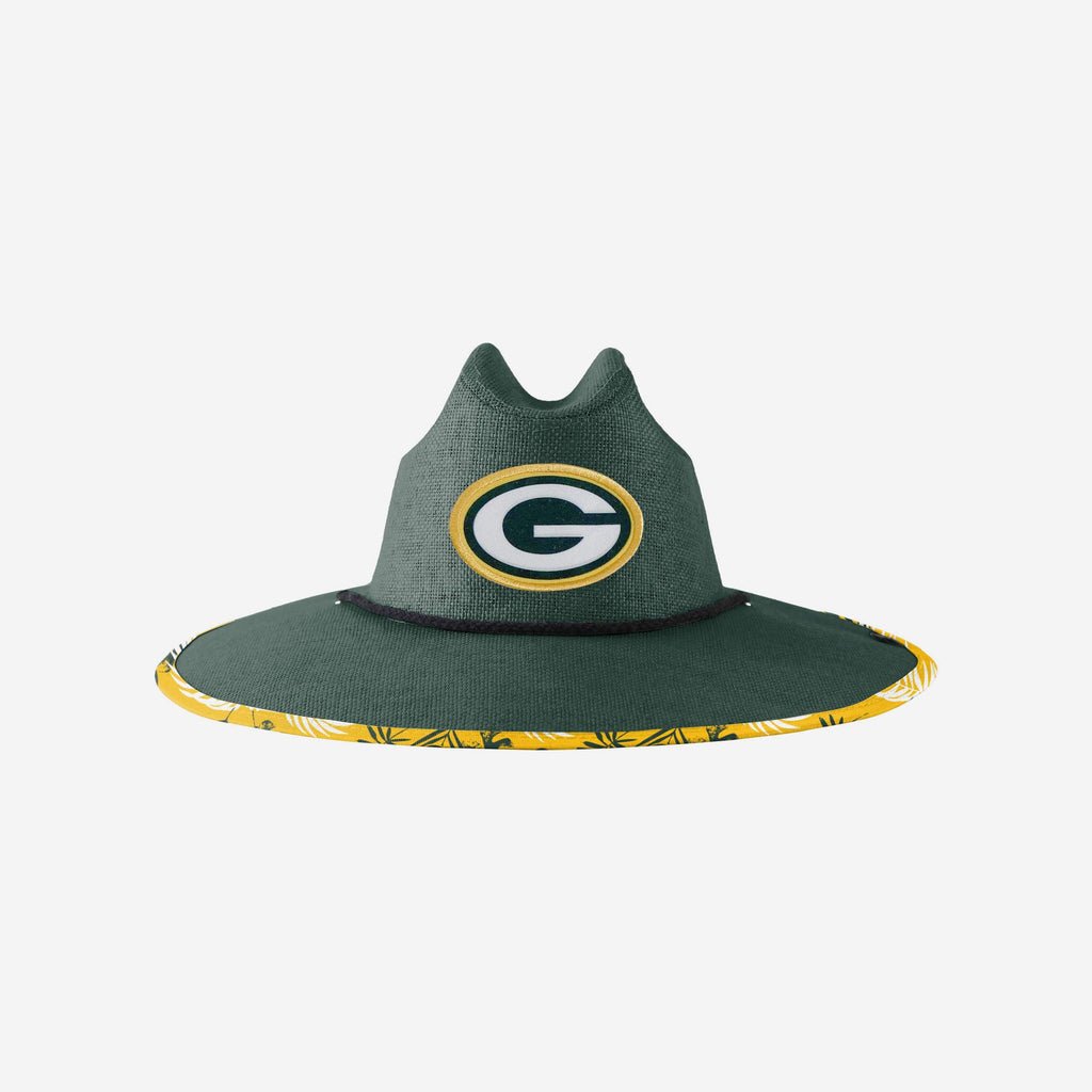 Green Bay Packers Team Color Straw Hat FOCO - FOCO.com