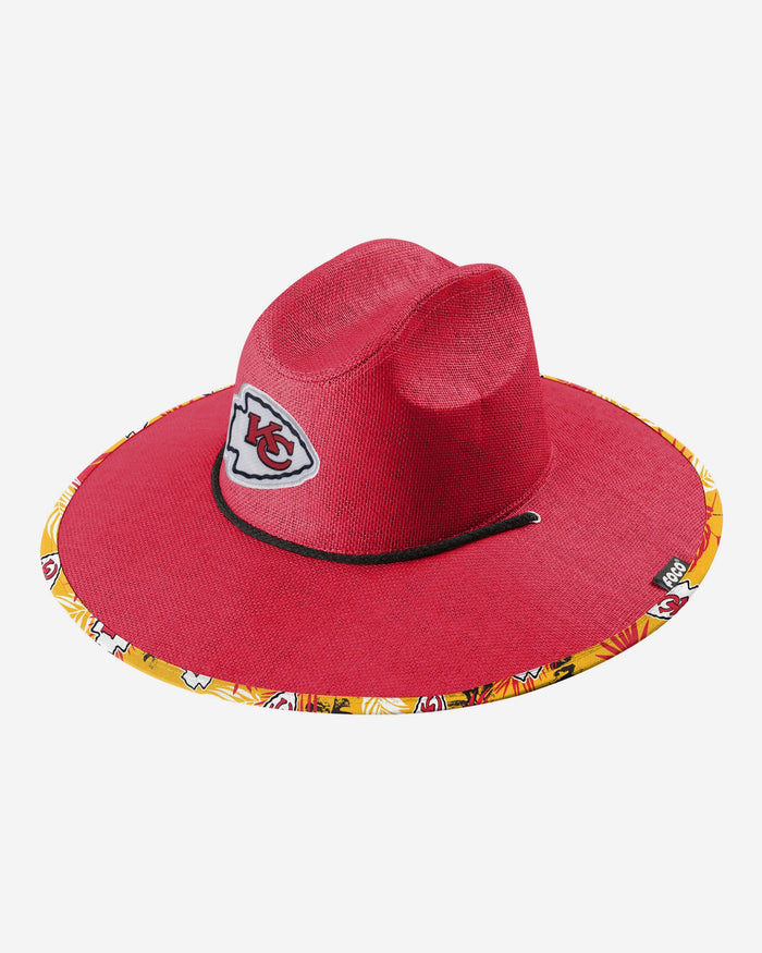 Kansas City Chiefs Team Color Straw Hat FOCO - FOCO.com