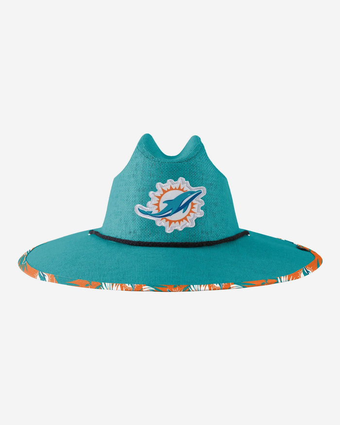 Miami Dolphins Team Color Straw Hat FOCO - FOCO.com