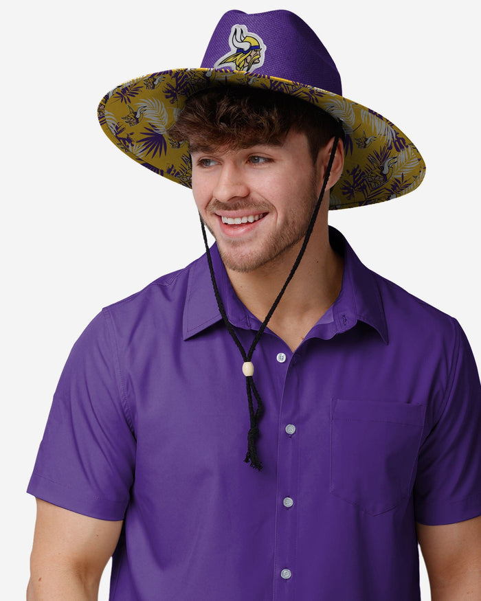 Minnesota Vikings Team Color Straw Hat FOCO - FOCO.com