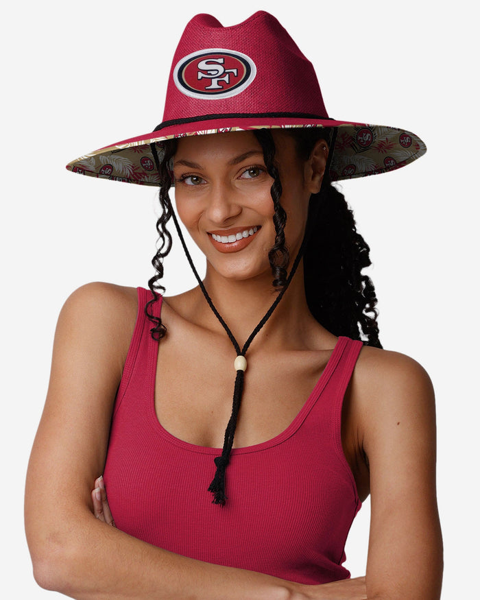 San Francisco 49ers Team Color Straw Hat FOCO - FOCO.com