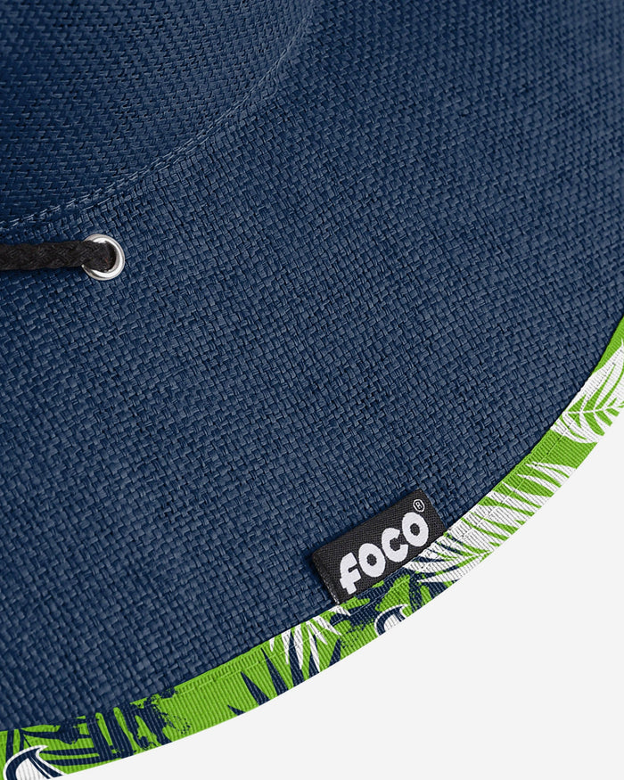 Seattle Seahawks Team Color Straw Hat FOCO - FOCO.com