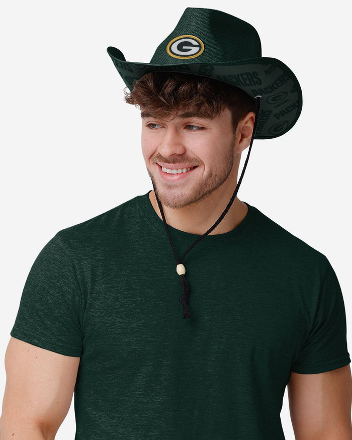 Green Bay Packers Team Stripe Cowboy Hat FOCO - FOCO.com