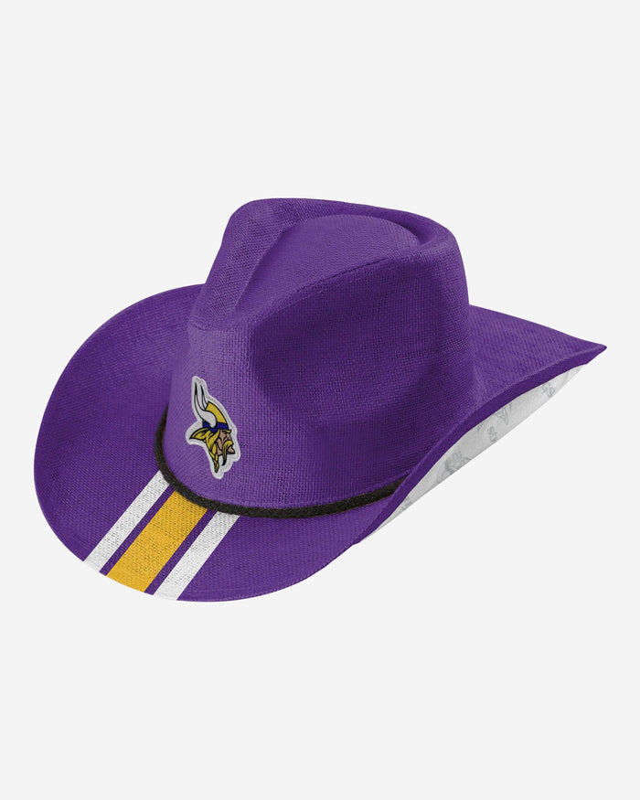 Minnesota Vikings Team Stripe Cowboy Hat FOCO - FOCO.com