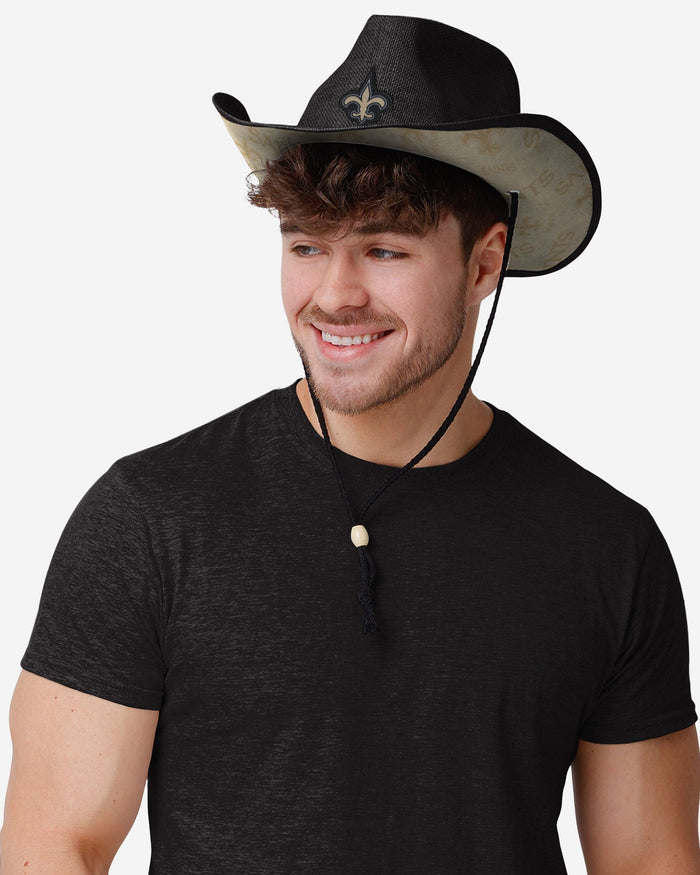 New Orleans Saints Team Stripe Cowboy Hat FOCO - FOCO.com