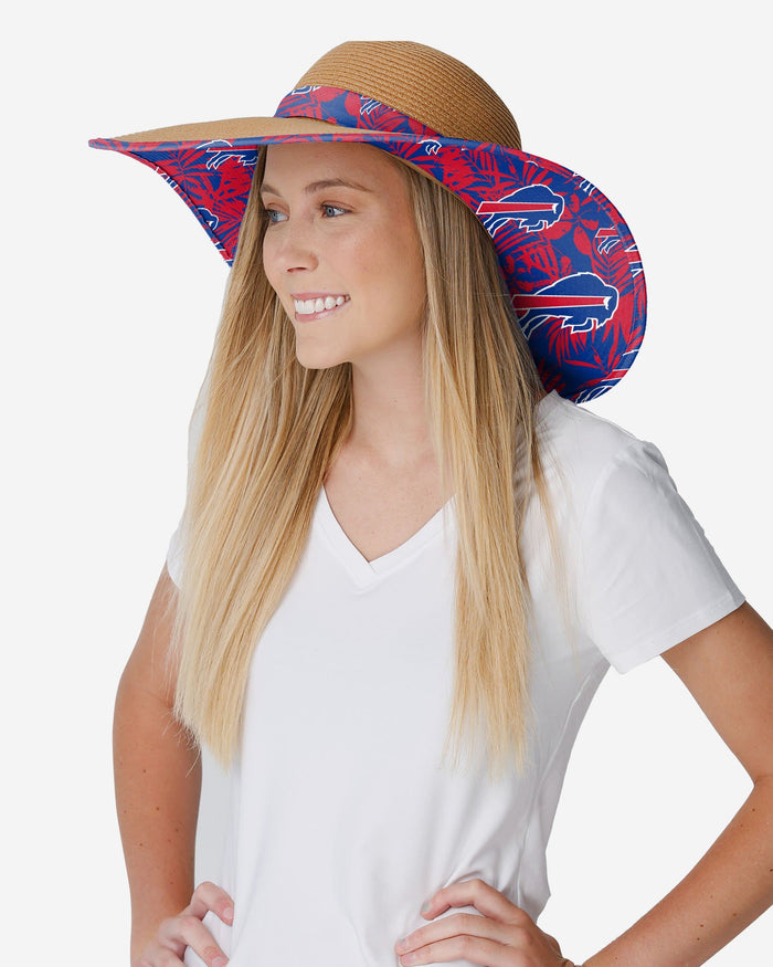 Buffalo Bills Womens Floral Straw Hat FOCO - FOCO.com