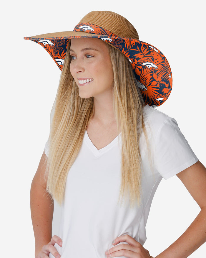Denver Broncos Womens Floral Straw Hat FOCO - FOCO.com