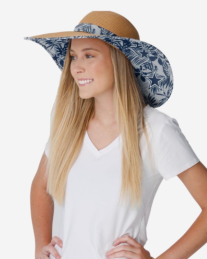 Dallas Cowboys Womens Floral Straw Hat FOCO - FOCO.com