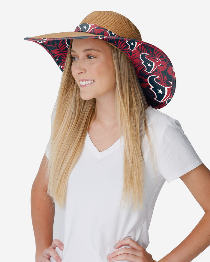 Houston Texans Womens Floral Straw Hat FOCO - FOCO.com