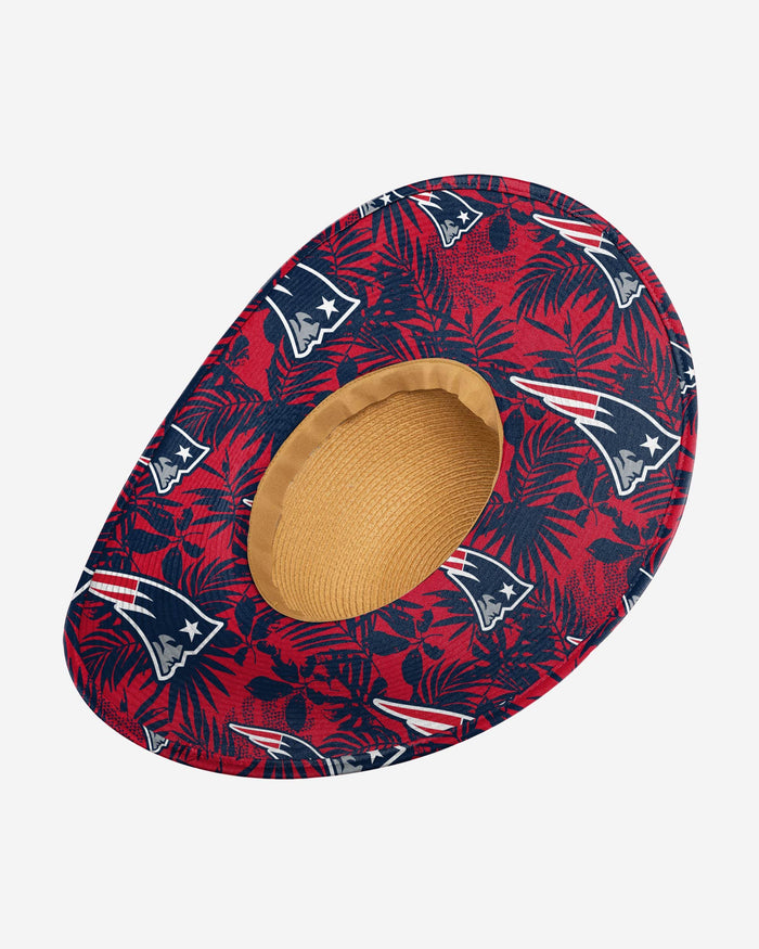 New England Patriots Womens Floral Straw Hat FOCO - FOCO.com