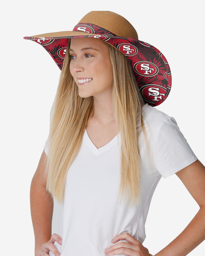 San Francisco 49ers Womens Floral Straw Hat FOCO - FOCO.com