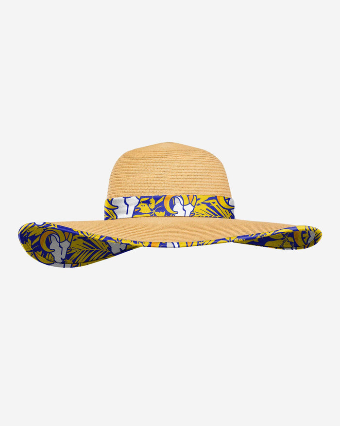 Los Angeles Rams Womens Floral Straw Hat FOCO - FOCO.com