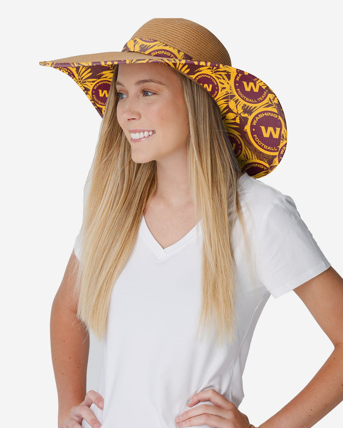Washington Commanders Womens Floral Straw Hat FOCO - FOCO.com