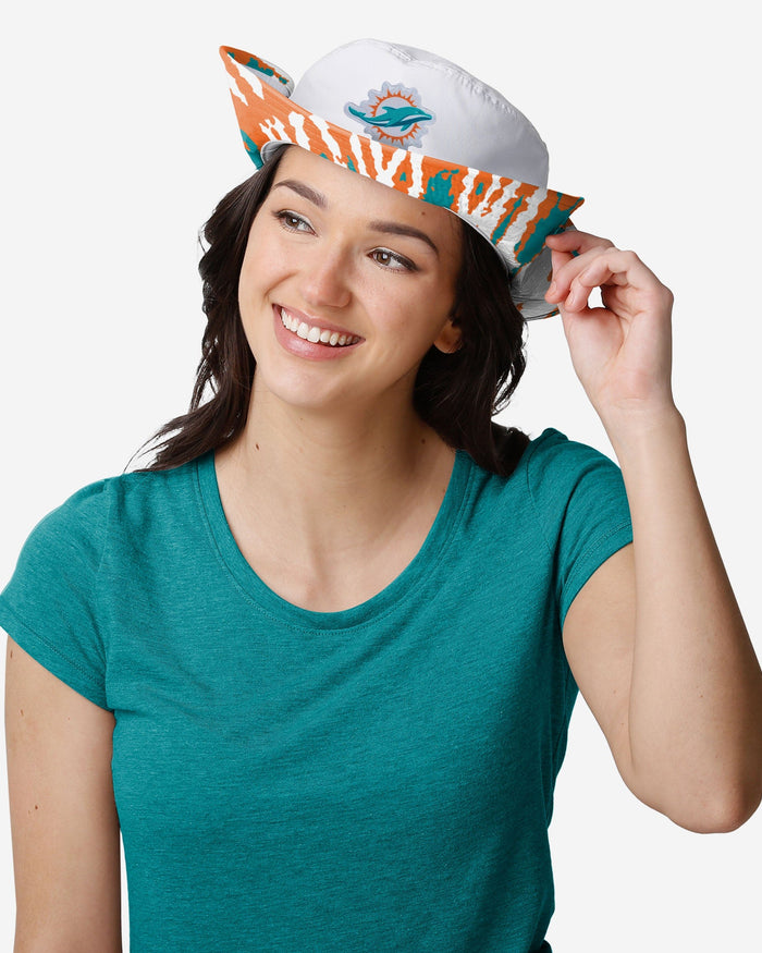 Miami Dolphins Womens White Hybrid Boonie Hat FOCO - FOCO.com