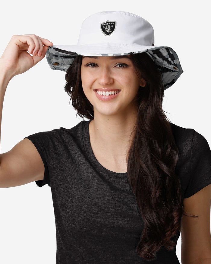 Las Vegas Raiders Womens White Hybrid Boonie Hat FOCO - FOCO.com