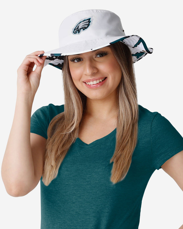 Philadelphia Eagles Womens White Hybrid Boonie Hat FOCO - FOCO.com