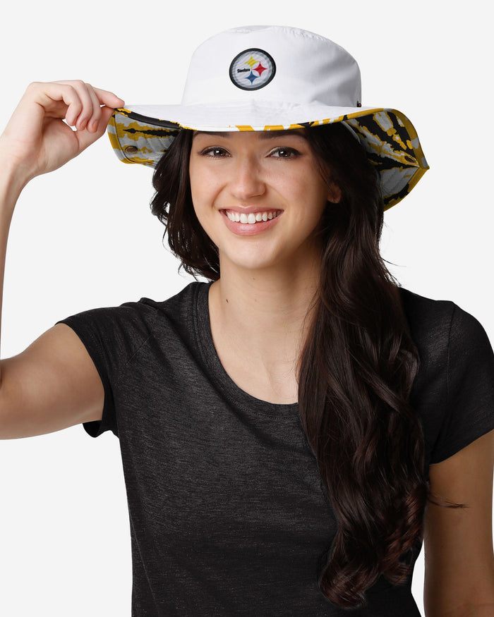 Pittsburgh Steelers Womens White Hybrid Boonie Hat FOCO - FOCO.com