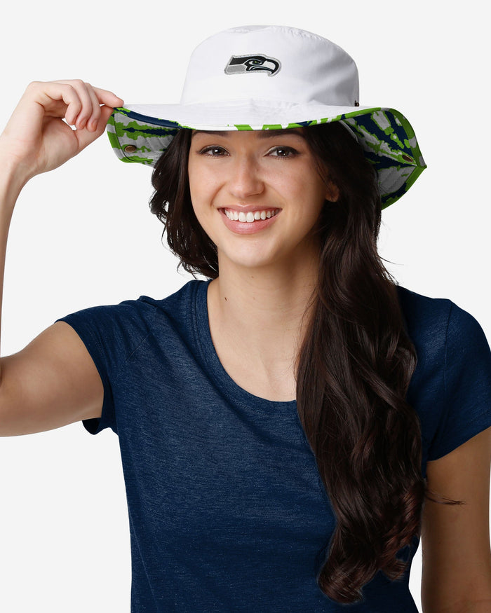 Seattle Seahawks Womens White Hybrid Boonie Hat FOCO - FOCO.com