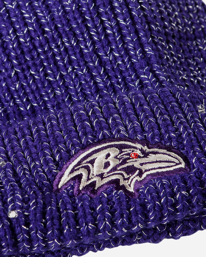 Baltimore Ravens Womens Glitter Knit Light Up Beanie FOCO - FOCO.com