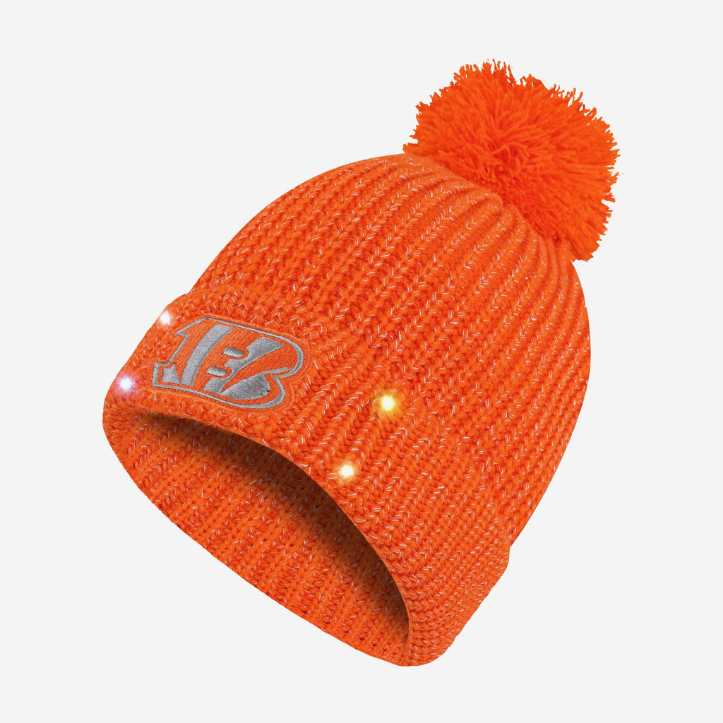 Cincinnati Bengals Womens Glitter Knit Light Up Beanie FOCO - FOCO.com