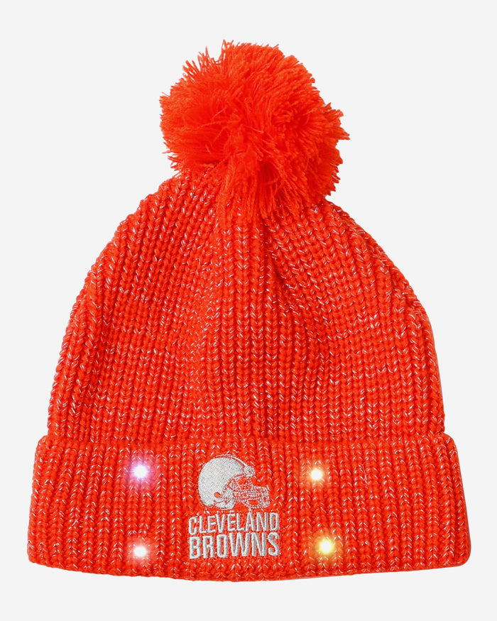 Cleveland Browns Womens Glitter Knit Light Up Beanie FOCO - FOCO.com