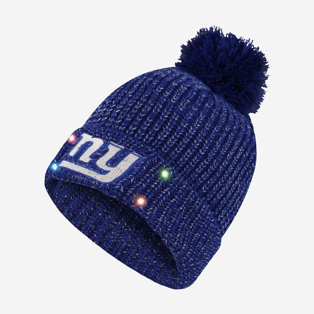 New York Giants Womens Glitter Knit Light Up Beanie FOCO - FOCO.com