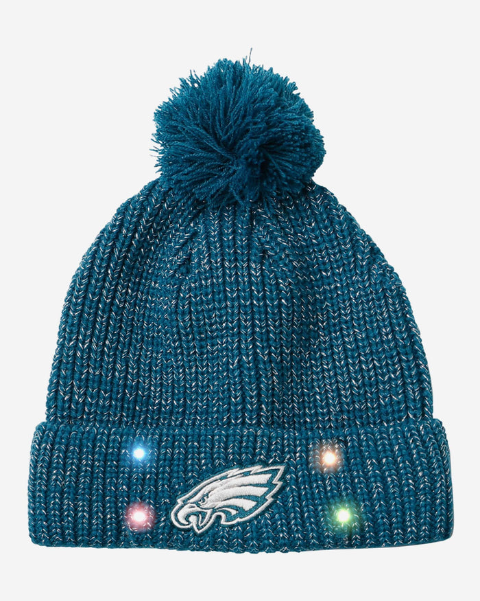 Philadelphia Eagles Womens Glitter Knit Light Up Beanie FOCO - FOCO.com