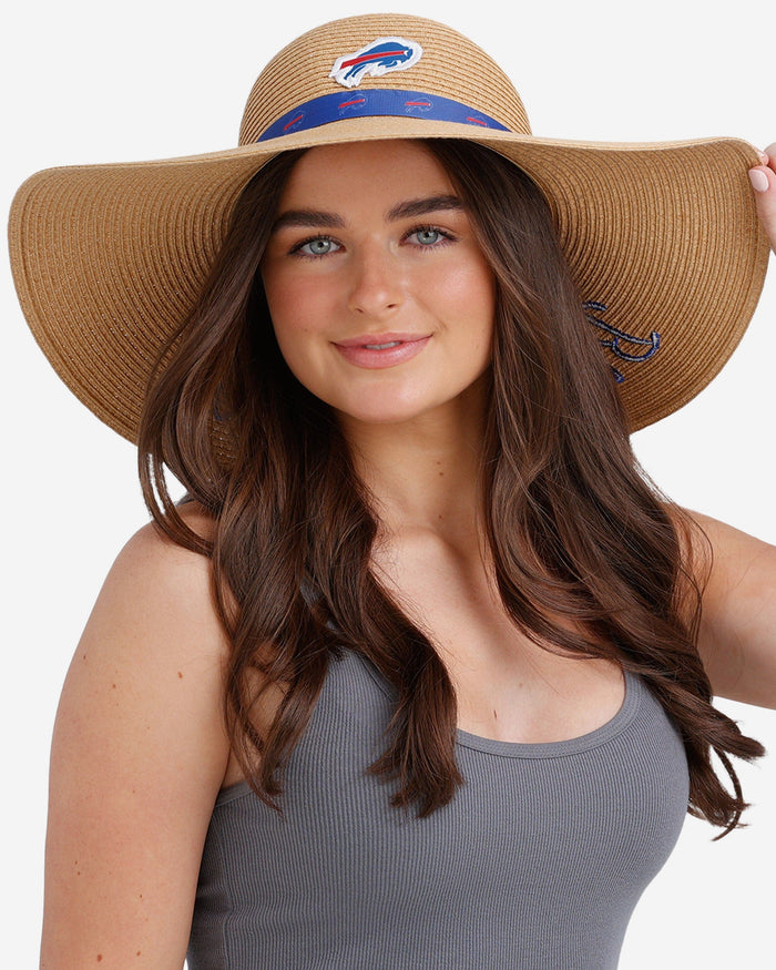 Buffalo Bills Womens Wordmark Beach Straw Hat FOCO - FOCO.com