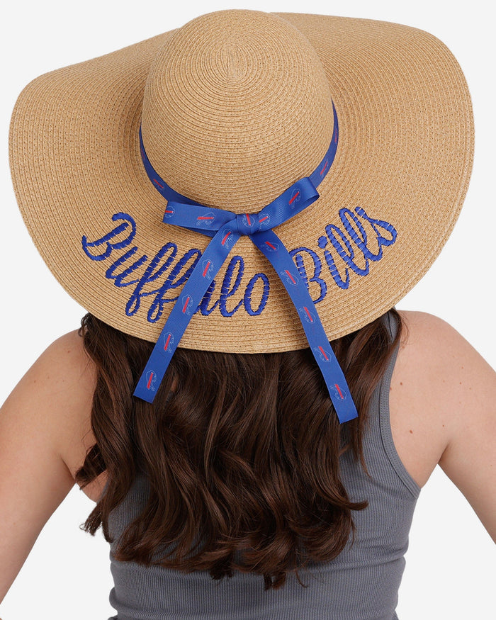Buffalo Bills Womens Wordmark Beach Straw Hat FOCO - FOCO.com