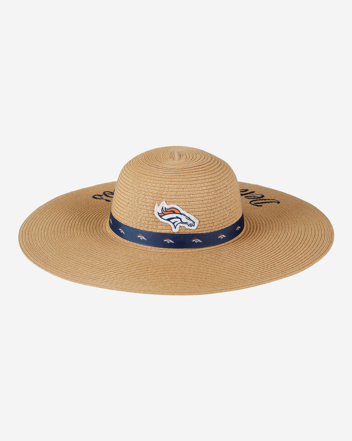 Denver Broncos Womens Wordmark Beach Straw Hat FOCO - FOCO.com