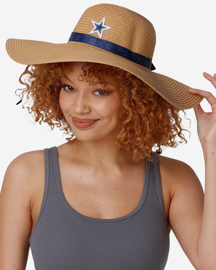 Dallas Cowboys Womens Wordmark Beach Straw Hat FOCO - FOCO.com