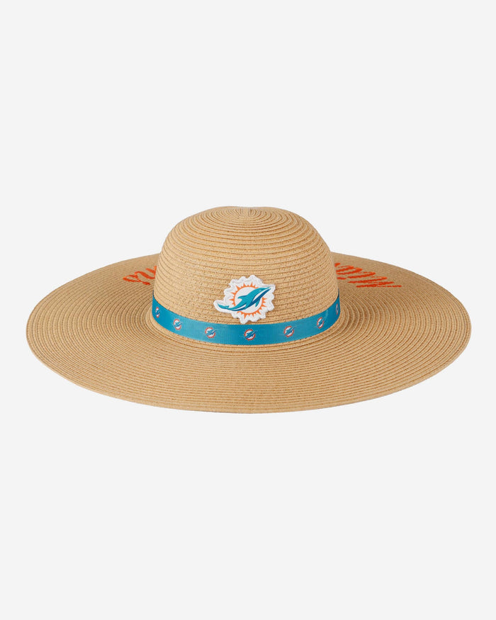 Miami Dolphins Womens Wordmark Beach Straw Hat FOCO - FOCO.com