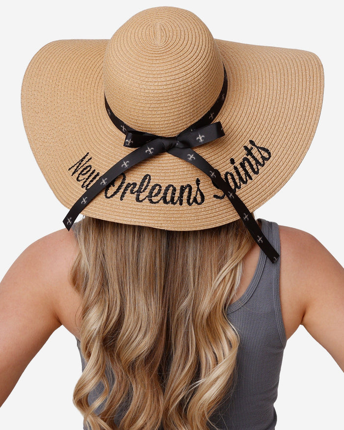 New Orleans Saints Womens Wordmark Beach Straw Hat FOCO - FOCO.com