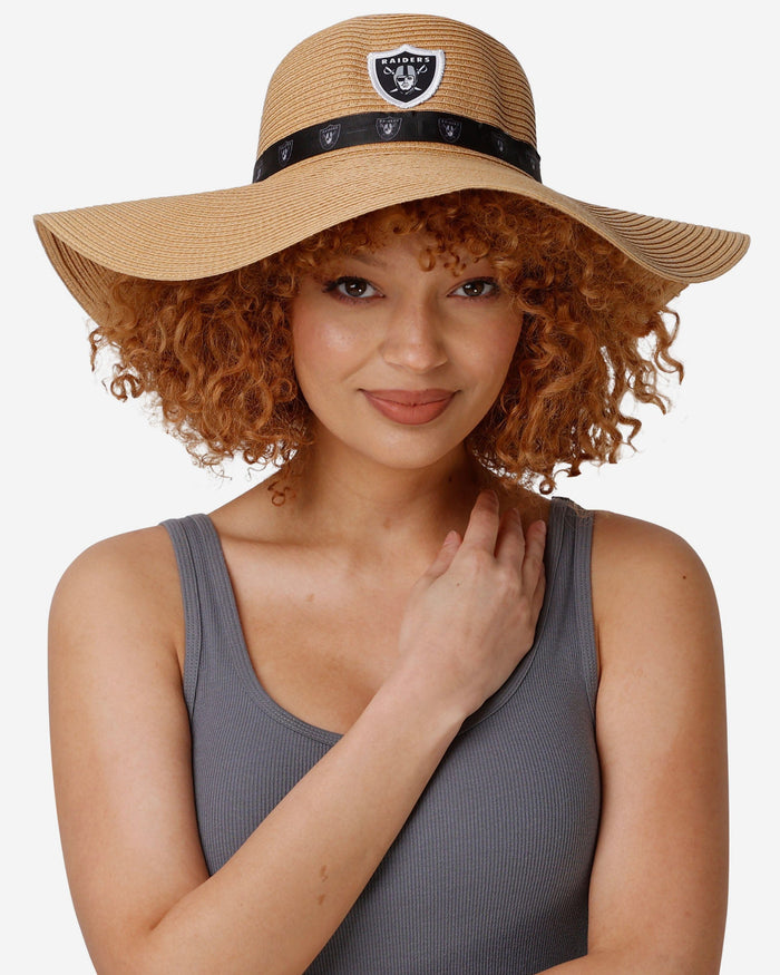 Las Vegas Raiders NFL Womens Wordmark Beach Straw Hat