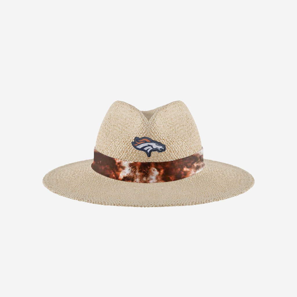 Denver Broncos Womens Tie-Dye Ribbon Straw Hat FOCO - FOCO.com