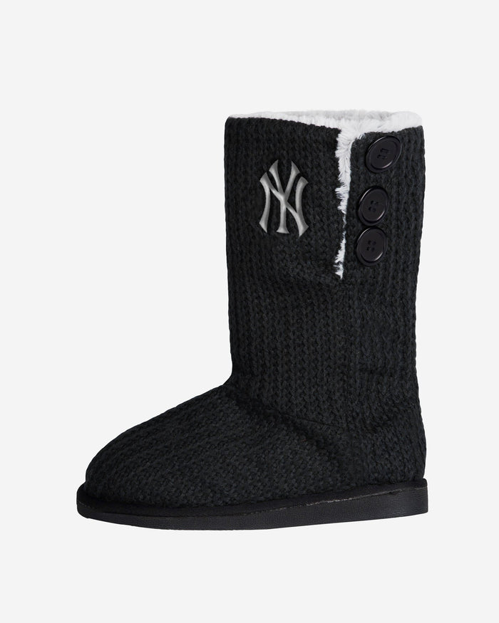 New York Yankees Knit High End Button Boot Slipper FOCO - FOCO.com