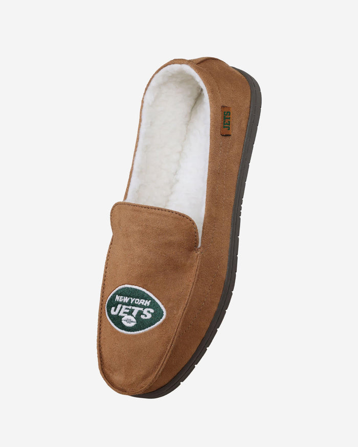 New York Jets Beige Moccasin Slipper FOCO - FOCO.com