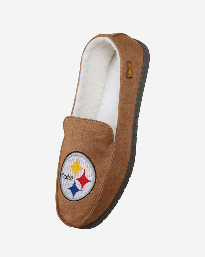 Pittsburgh Steelers Beige Moccasin Slipper FOCO - FOCO.com
