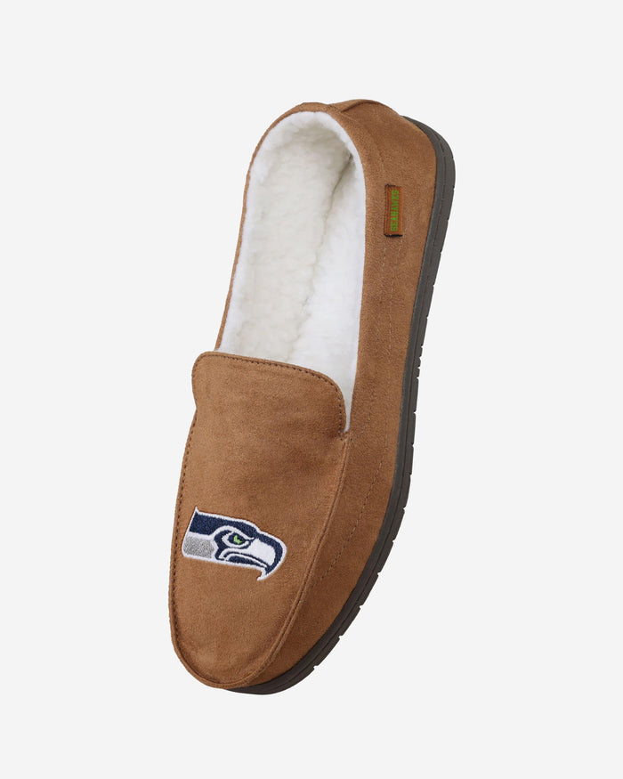 Seattle Seahawks Beige Moccasin Slipper FOCO - FOCO.com