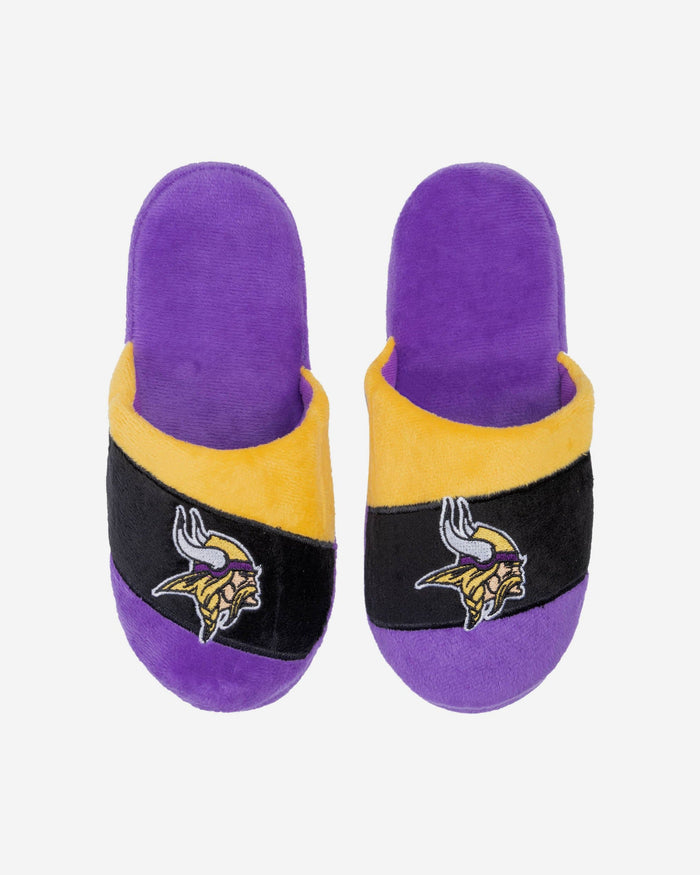 Minnesota Vikings Youth Colorblock Slide Slipper FOCO S - FOCO.com