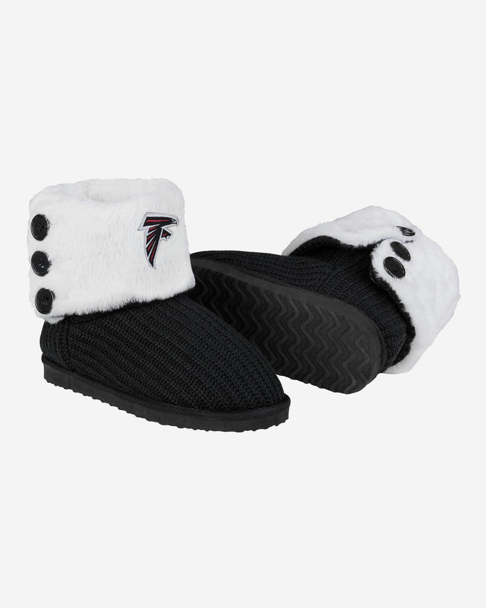 Atlanta Falcons Knit High End Button Boot Slipper FOCO - FOCO.com