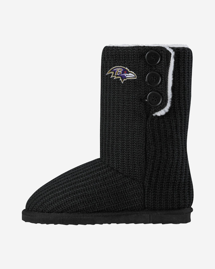 Baltimore Ravens Knit High End Button Boot Slipper FOCO S - FOCO.com