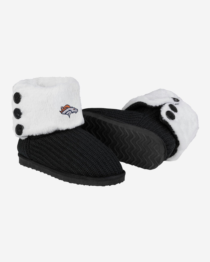 Denver Broncos Knit High End Button Boot Slipper FOCO - FOCO.com